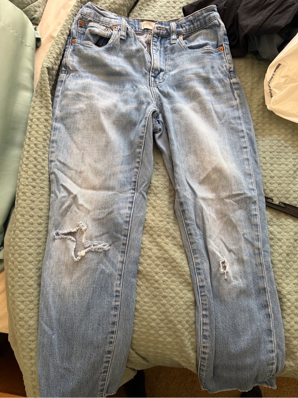 Madewell Light Wash Distressed Boyfriend Jeans